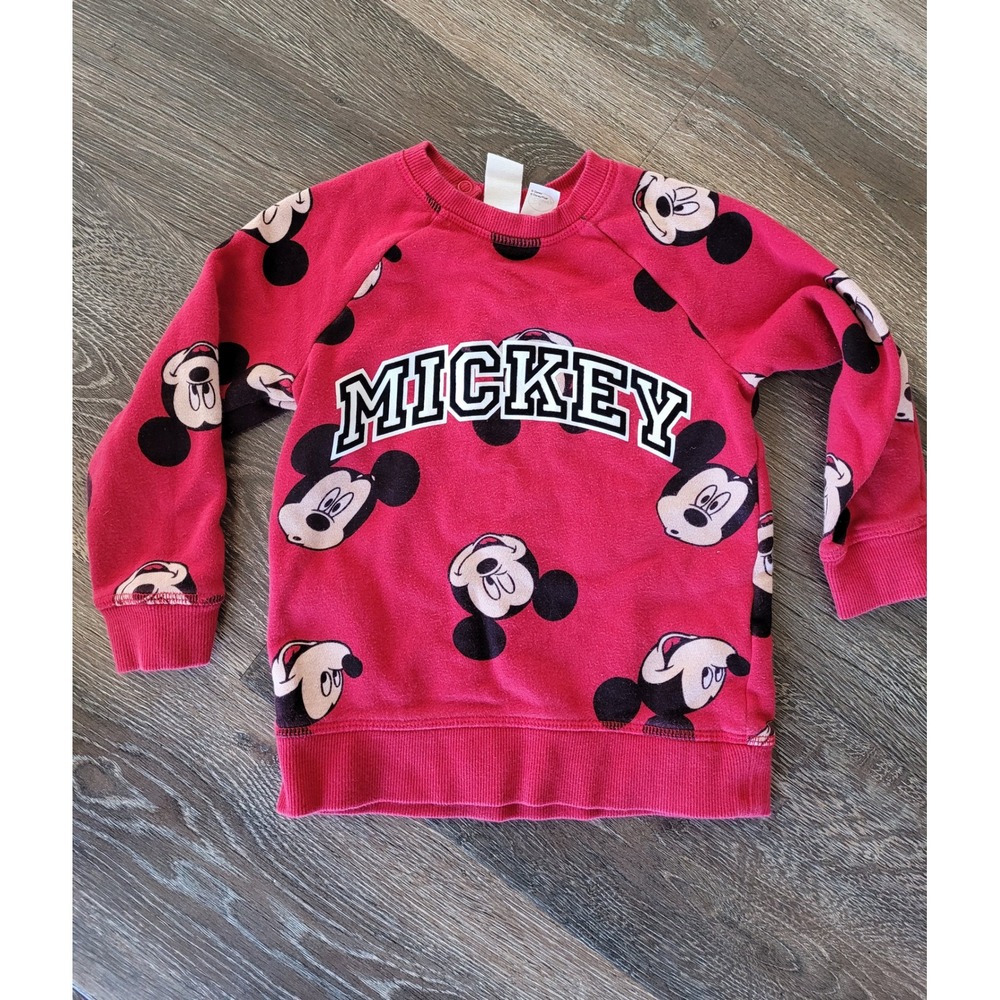 H&M Disney Mickey Mouse Sweatshirt Crewneck Graphic Pullover Top 3T #9